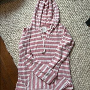 Billabong Pink and White Striped Pullover